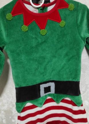 Классный новогодний 🎄⛄велюровый костюмчик на 1.5-2 рочки