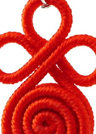Серьги плетённые спиралька №6 красные bm2 фото