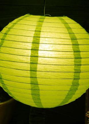 Фонарь бумажный шар светло зелёный bm