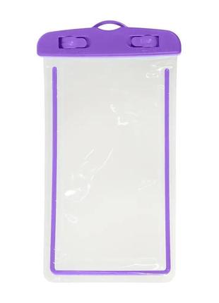 Водонепроницаемый чехол для телефона, фиолетовый с прозрачным3 фото