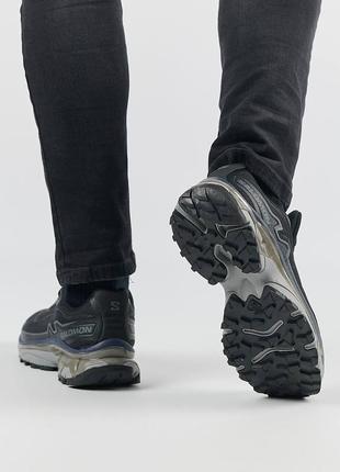 Мужские кроссовки salomon advanced xt-slate black gray, мужские текстильные кеды соломон черные, мужская обувь5 фото