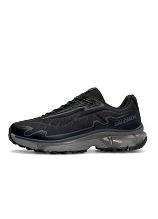 Мужские кроссовки salomon advanced xt-slate black gray, мужские текстильные кеды соломон черные, мужская обувь9 фото