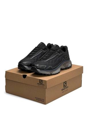 Мужские кроссовки salomon advanced xt-slate black gray, мужские текстильные кеды соломон черные, мужская обувь10 фото