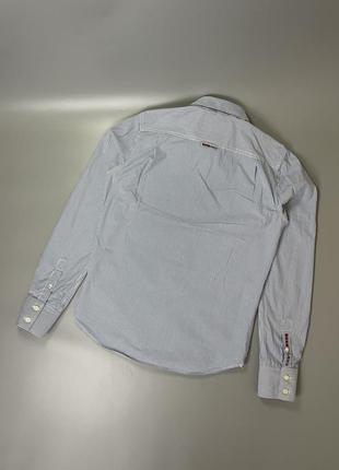 Стильная классическая рубашка superdry в полоску, полоску, белая, голубая, голубая, оригинал, супердрай, лого, логотип, под брюк, костюм, пиджак5 фото