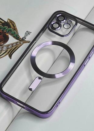 Фіолетовий чохол на iphone 12. захист камери, глянцевий колір