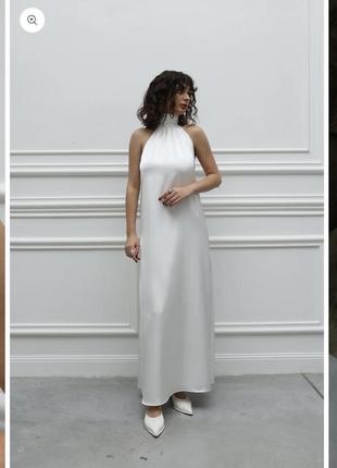 Платье cici coco с открытой спинкой, белое (на росписи, свадьбы также подойдет)3 фото