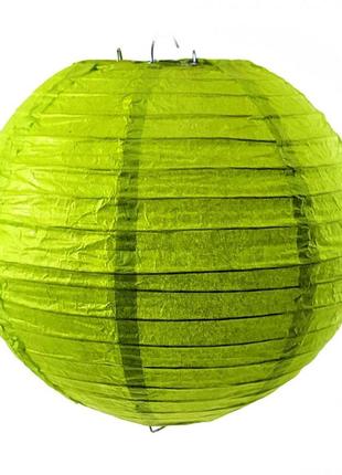 Фонарь бумажный зеленый (d-20 см)1 фото