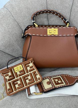 Сумка кожаная коричневая