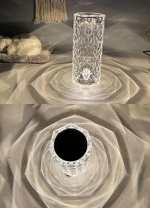 Хрустальная настольная лампа 16 цветов rgb узор3 фото