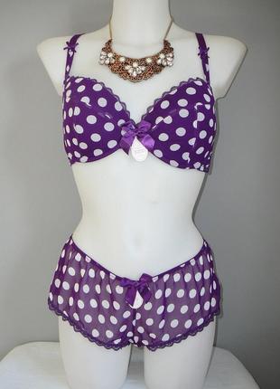 70-f шифоновый комплект в горох la senza