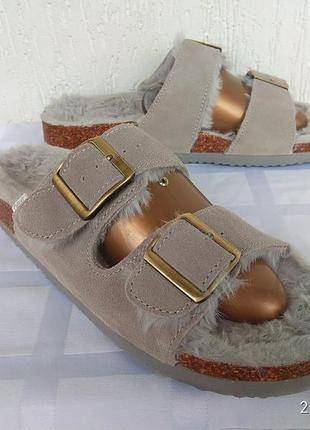 Шлепки кожанние  next по типу birkenstock р.38-39