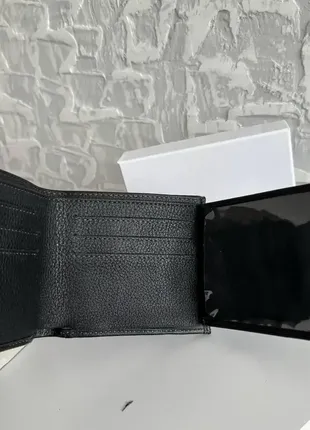Качественный мужской кожаный кошелек портмоне на магните md черный натуральная кожа 14443 фото