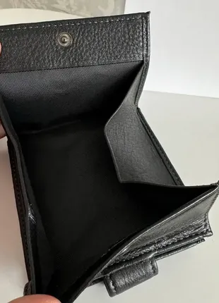 Качественный мужской кожаный кошелек портмоне на магните md черный натуральная кожа 14444 фото