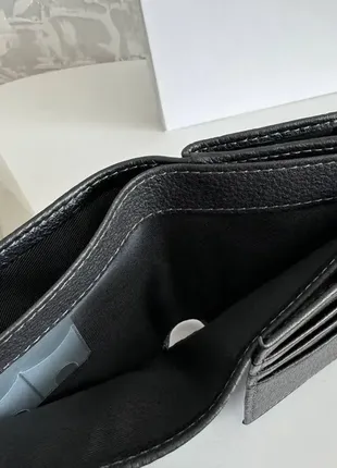 Качественный мужской кожаный кошелек портмоне на магните md черный натуральная кожа 14446 фото