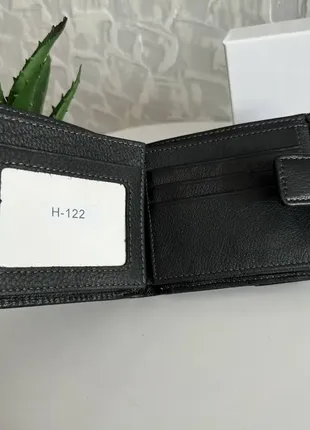 Качественный мужской кожаный кошелек портмоне на магните md черный натуральная кожа 14447 фото