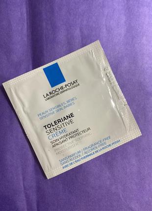 2 мл la roche-posay toleriane sensitive пребіотичний зволожувальний крем для зниження чутливості шкіри