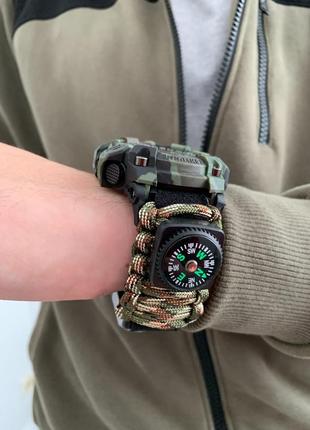 Наручний чоловічий тактичний годинник — hemsut military з компасом8 фото