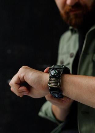 Наручний чоловічий тактичний годинник — hemsut military з компасом7 фото