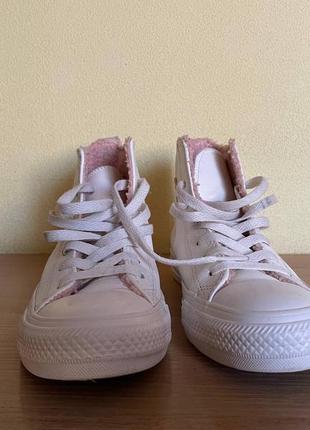 Кожаные кеды converse chuck taylor all star vintage white dusk pink leather3 фото