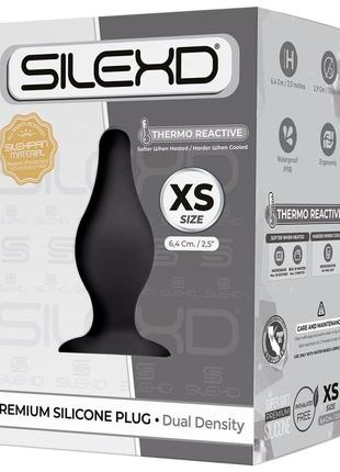 Анальна пробка silexd (model 2 size xs) двошарова, силікон+silexpan, діаметр 2,9 см