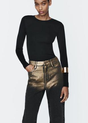 Джинси zara з золотим напиленням