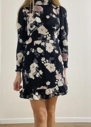 Платье в цветы s boohoo длинный рукав