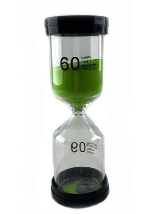 Часы песочные 60 мин зеленый песок (13х5,5х5,5 см)