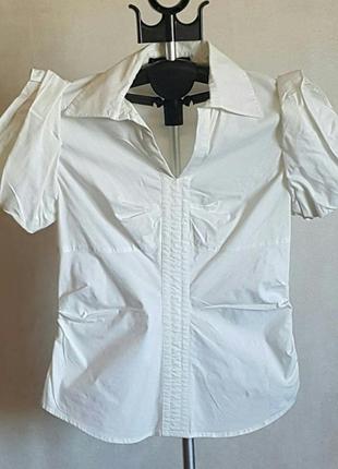 Белая женская блуза белая блузка летняя блузка лёгкая блузка