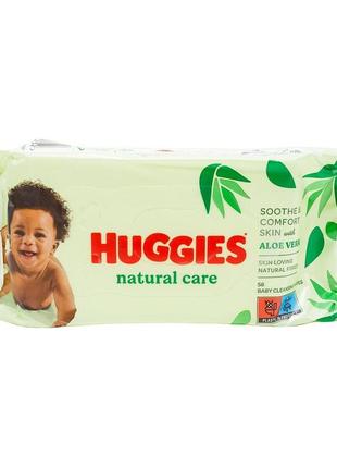 Вологі серветки huggies natural care, 56 шт (код: 06567)