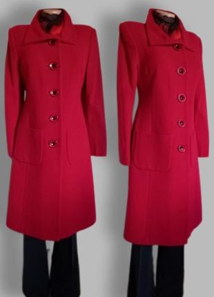 Елегантне кашемірове пальто червоного кольору1 фото
