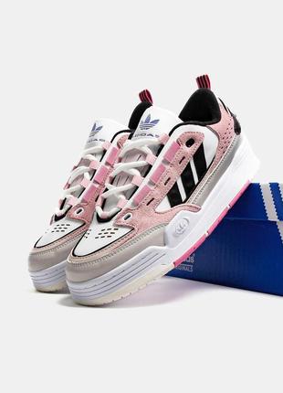 Прекрасные женские кроссовки adidas adi2000 pink beige розовые с бежевым