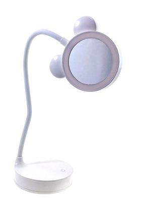 Дзеркало настільне з led-підсвіткою на акумуляторі біле (29х10х10 см)