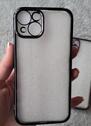 Прозрачный силиконовый чехол-накладка на айфон, чехол на iphone case 13, 14, 15 pro, стильный чехол, сиреневый лавандовый чехол люкс качество4 фото