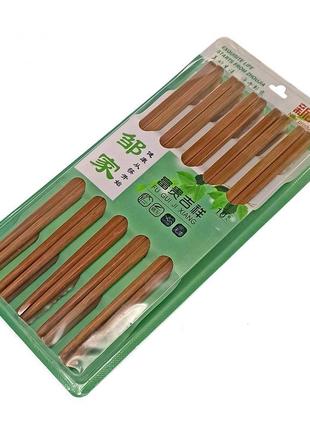 Палочки для еды бамбук (10 пар) (28х14х2 см)1 фото