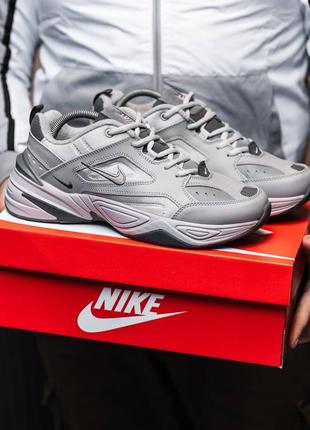 Кроссовки nike air monarch крутые на каждый день m2k tekno серые серебро