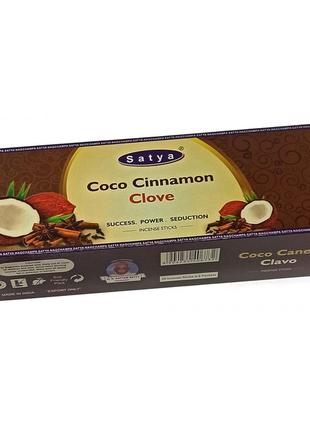 Coco cinnamon clove (кокос, кориця, гвоздика) (satya) пилкові пахощі шестигранник2 фото