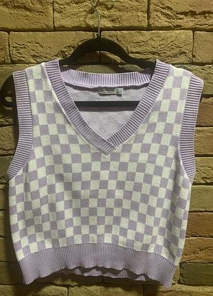 Жилетка stradivarius в клетку xs, s
