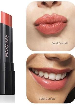 Суперзволожуюча помада mary kay coral confetti коралове конфеті2 фото