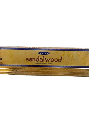 Sandal wood premium incence sticks (сандал)(satya) пыльцовое благовоние 15 гр