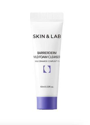 Мініатюра пінки для очищення шкіри skin&lab barrierderm mild foam cleanser 10 ml
