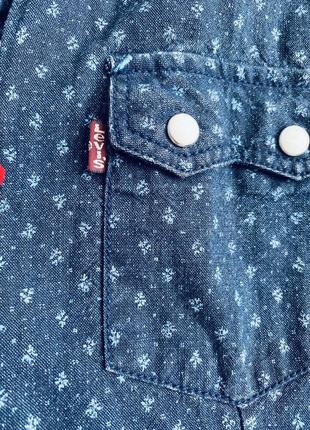 Джинсовая рубашка levi’s, синяя рубашка левис 2