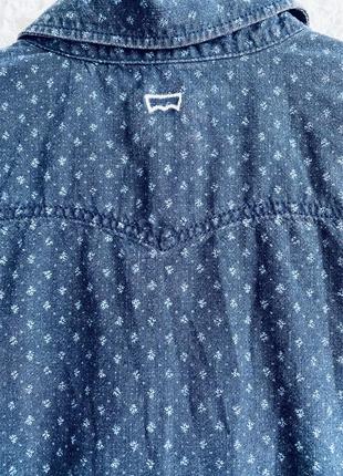 Джинсовая рубашка levi’s, синяя рубашка левис 8