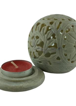 Підсвічник аромакурильниця з мильного каменю (8.2х8х 5,1 см)1 фото
