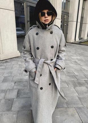 Женское демисезонное пальто длинное3 фото