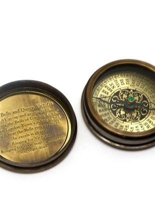 Компас морской бронзовый "victorian pocket compas"(d-6,h-2 см)