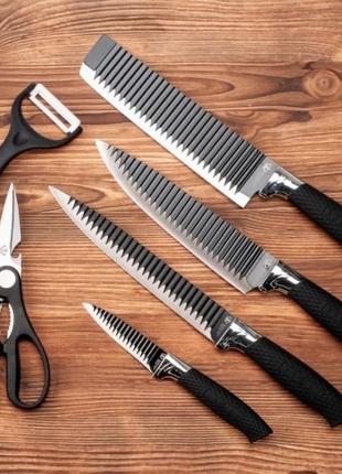 Набор кухонных ножей из стали 6 предметов genuine king-b0011, набор ножей для кухни, кухонный набор ножей