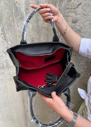 Жіноча сумка через плече стильна сумка marc jacobs tote bag, чорна велика повсякденна сумка4 фото