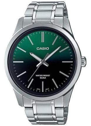 Мужские часы  casio mtp-e180d-3avef, зеленый с серебряным