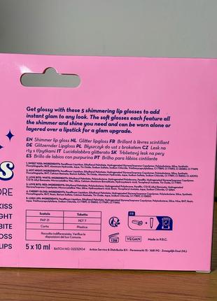 Подарочный набор блесков для губ lip gloss by max more 5*10 мл