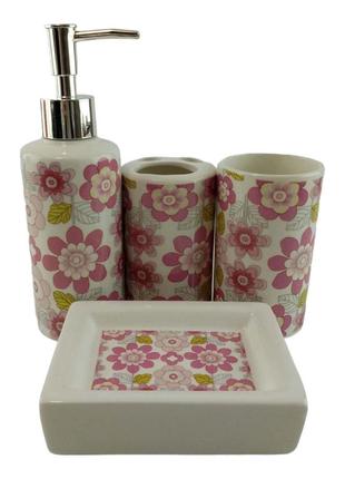 Набор для ванной керамический "цветы"1 фото